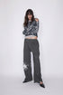 Merbeau × Cycle HANDMADE SPIRAL MIRRORED TOP -SLATE CHARCOAL- *Last1